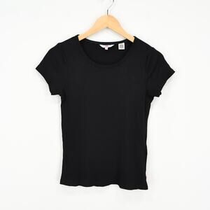 Levi's Women's Ribbed Scoopneck Short Sleeve Tee Shirt Black Size Medium